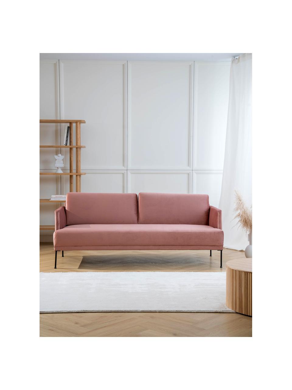 Zamatová pohovka Fluente (2-miestna), Zamatová staroružová, Š 166 x H 85 cm