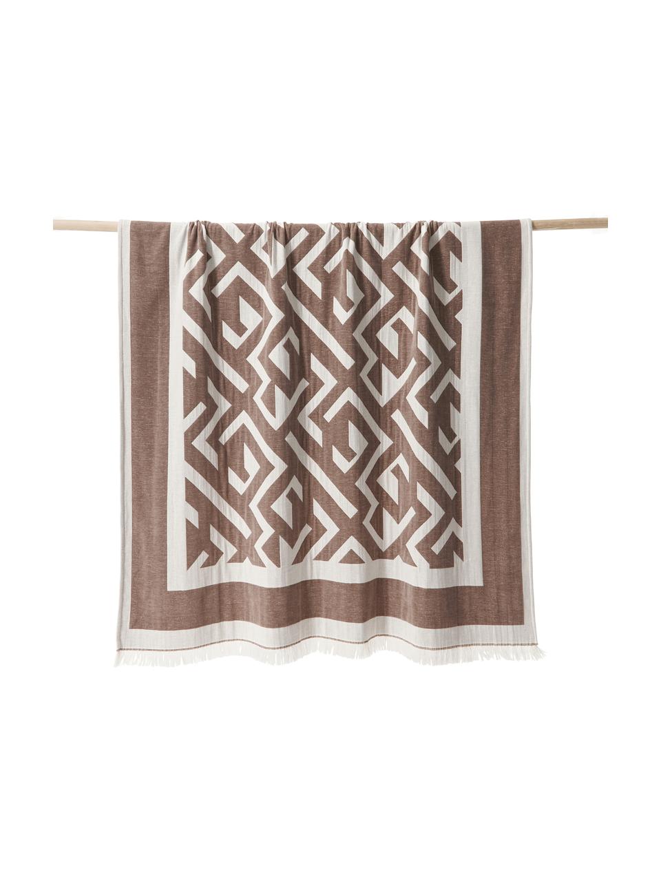 Manta con flecos estampada Arthur, 50% algodón, 50% poliéster

El material utilizado para este producto ha sido probado contra sustancias nocivas y está certificado según el STANDARD 100 por OEKO-TEX®, 6457CIT, CITEVE, Marrón, blanco, An 130 x L 170 cm