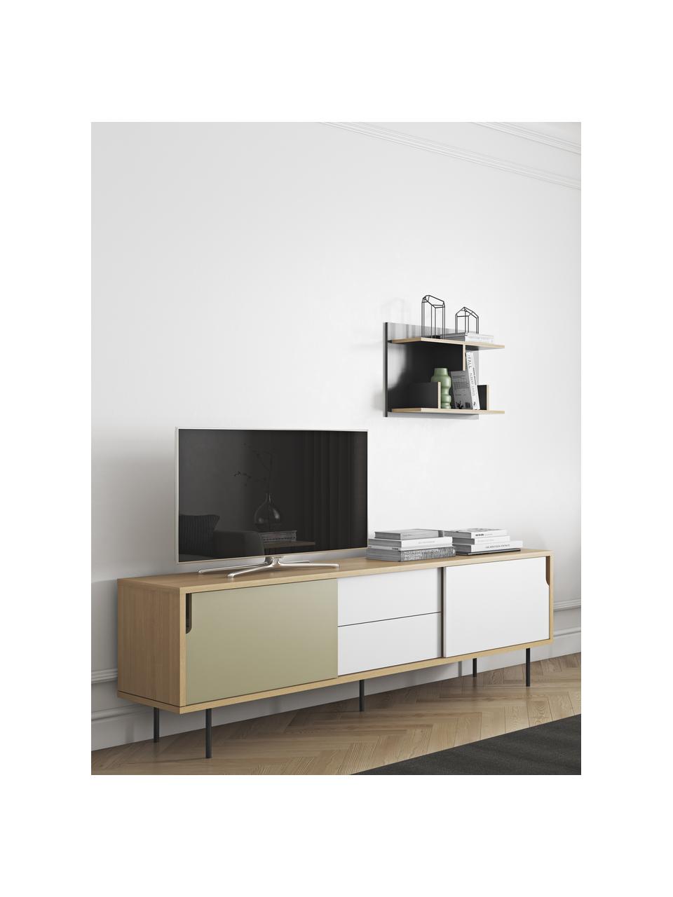 Enfilade style scandinave Danny, Chêne, blanc, gris