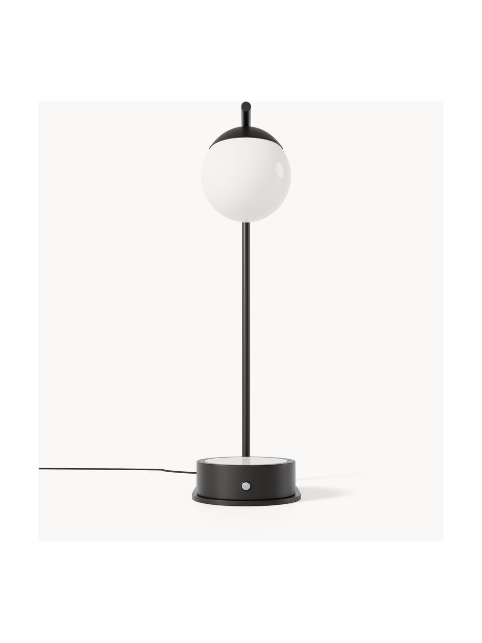 Stolní lampa s funkcí bezdrátového nabíjení Gael, Černá, bílá, Š 11 cm, V 38 cm