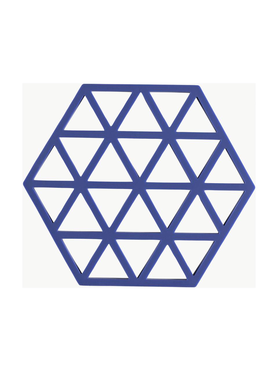 Podstawka z silikonu Triangles, Silikon, Niebieski, S 14 x D 16 cm, 1 szt.