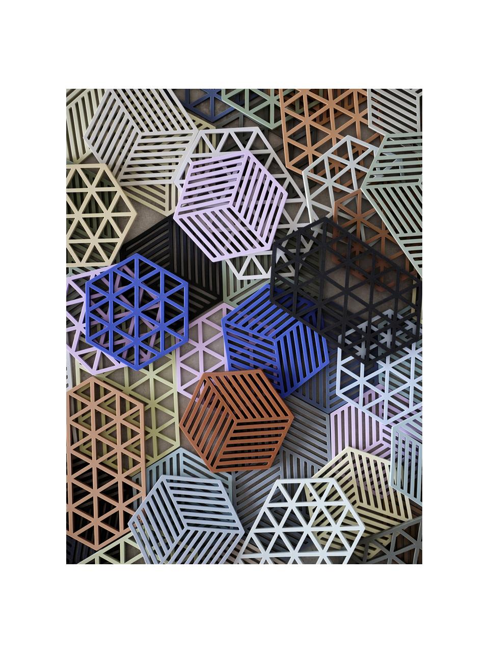 Sottobicchiere in silicone Triangles, Silicone, Blu elettrico, Larg. 14 x Lung. 16 cm, 1 pz