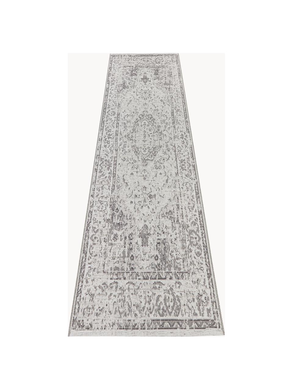 Tapis intérieur-extérieur d'entrée Cenon, Polypropylène, Couleur crème & gris, imprimé, larg. 77 x long. 200 cm