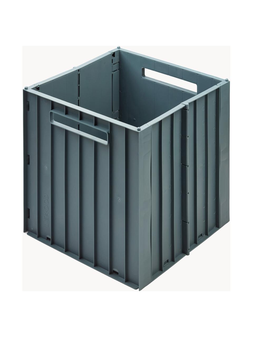 Aufbewahrungsbox Elijah, 60 % recyceltes Kunststoff, 40 % Kunststoff, Graublau, B 32 x T 31 cm