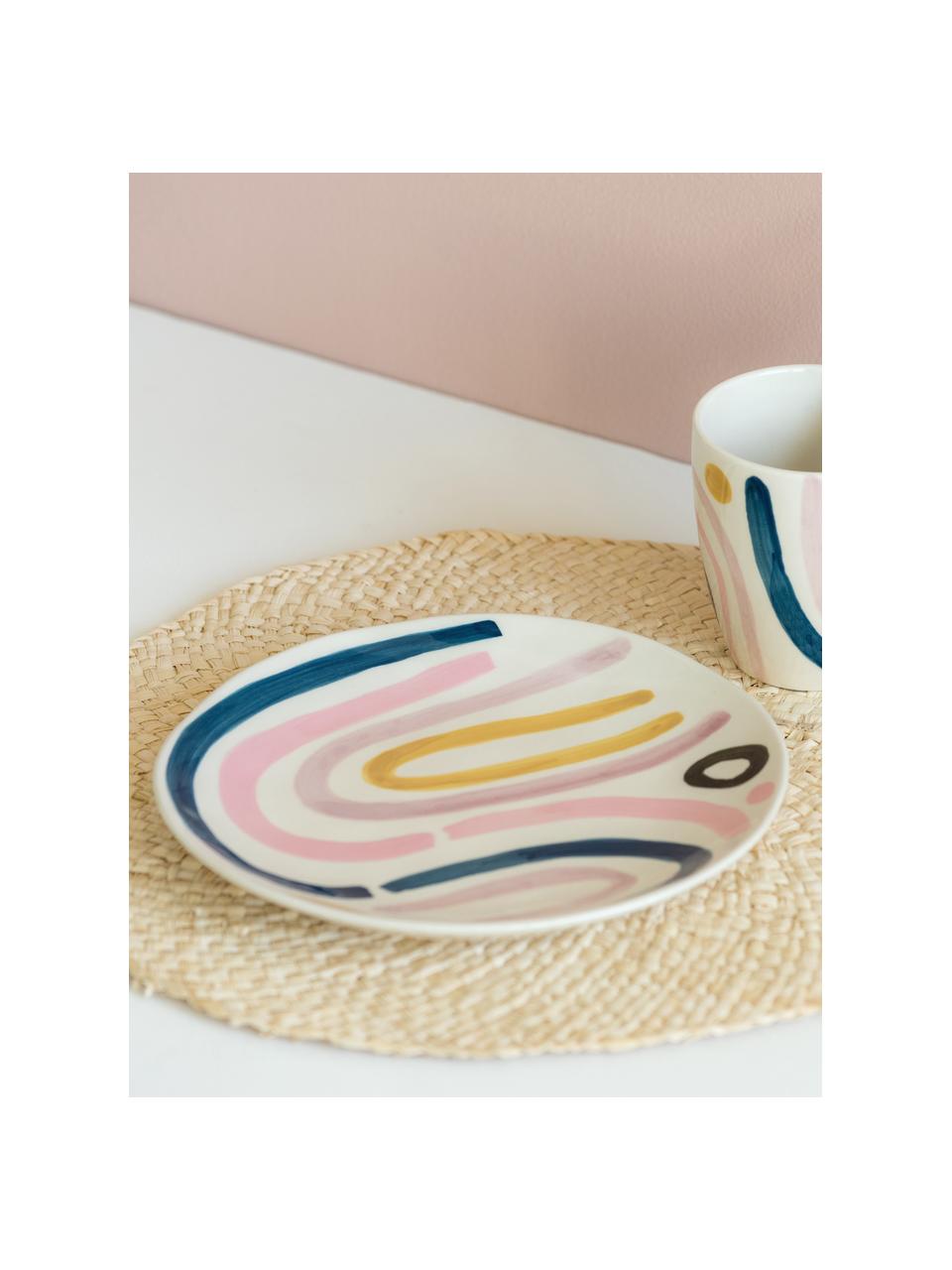 Maľovaný raňajkový tanier Linha, 2 ks, Kamenina, Viac farieb, Ø 22 x V 2 cm