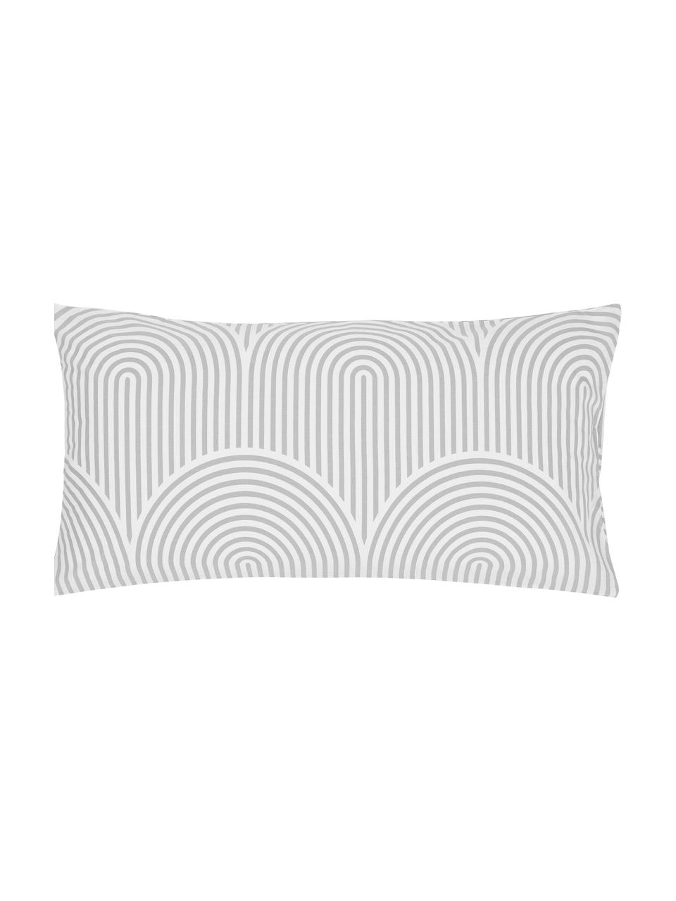 Poszewka na poduszkę z bawełny Arcs, 2 szt., Szary, S 40 x D 80 cm