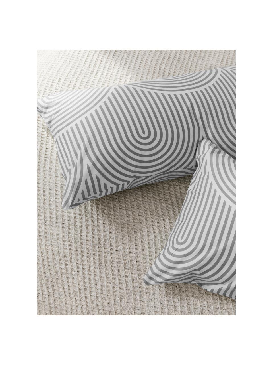 Poszewka na poduszkę z bawełny Arcs, 2 szt., Szary, S 40 x D 80 cm