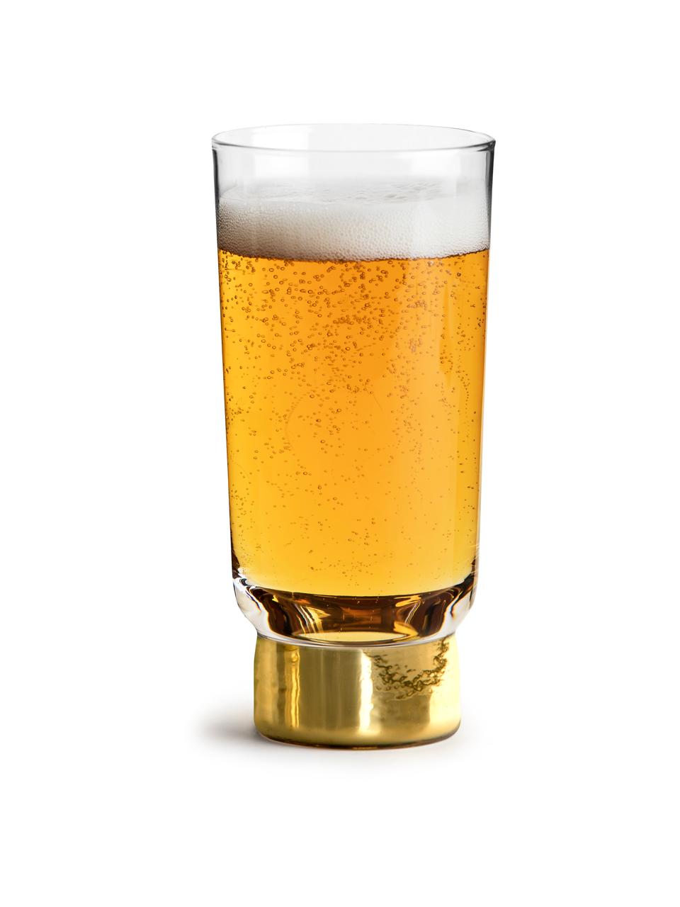 Barové poháre Club, 2 ks, Fúkané sklo, Priehľadná, odtiene zlatej, Ø 7 x V 16 cm