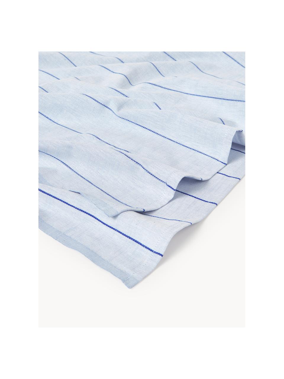 Nappe en coton Line, tailles variées, 100 % coton, Bleu ciel et bleu foncé, 6-8 personnes (long. 270 x larg. 140 cm)