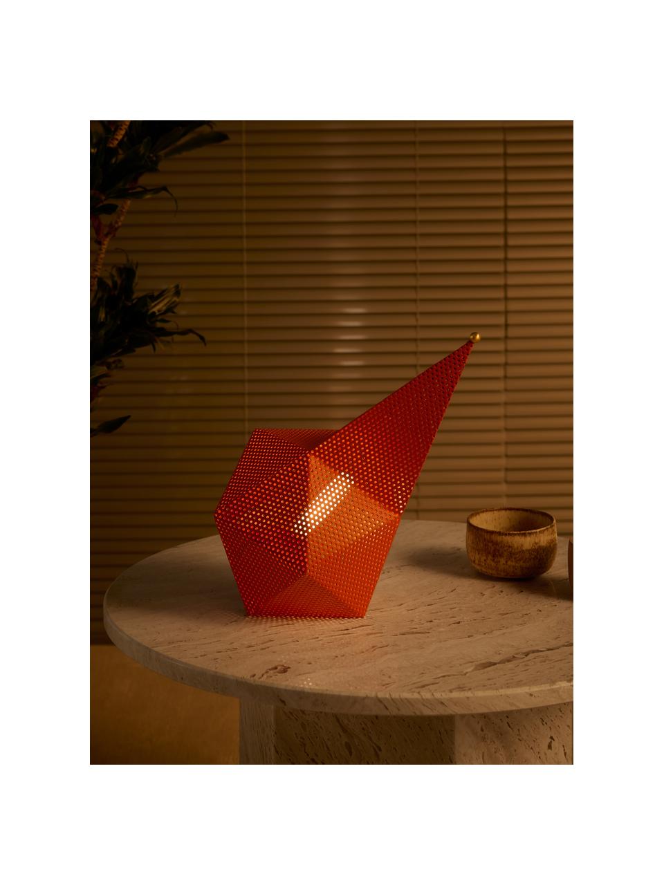 Lampe à poser LED mobile à intensité variable Bagdad, Acier inoxydable, enduit, Orange, larg. 20 x haut. 36 cm