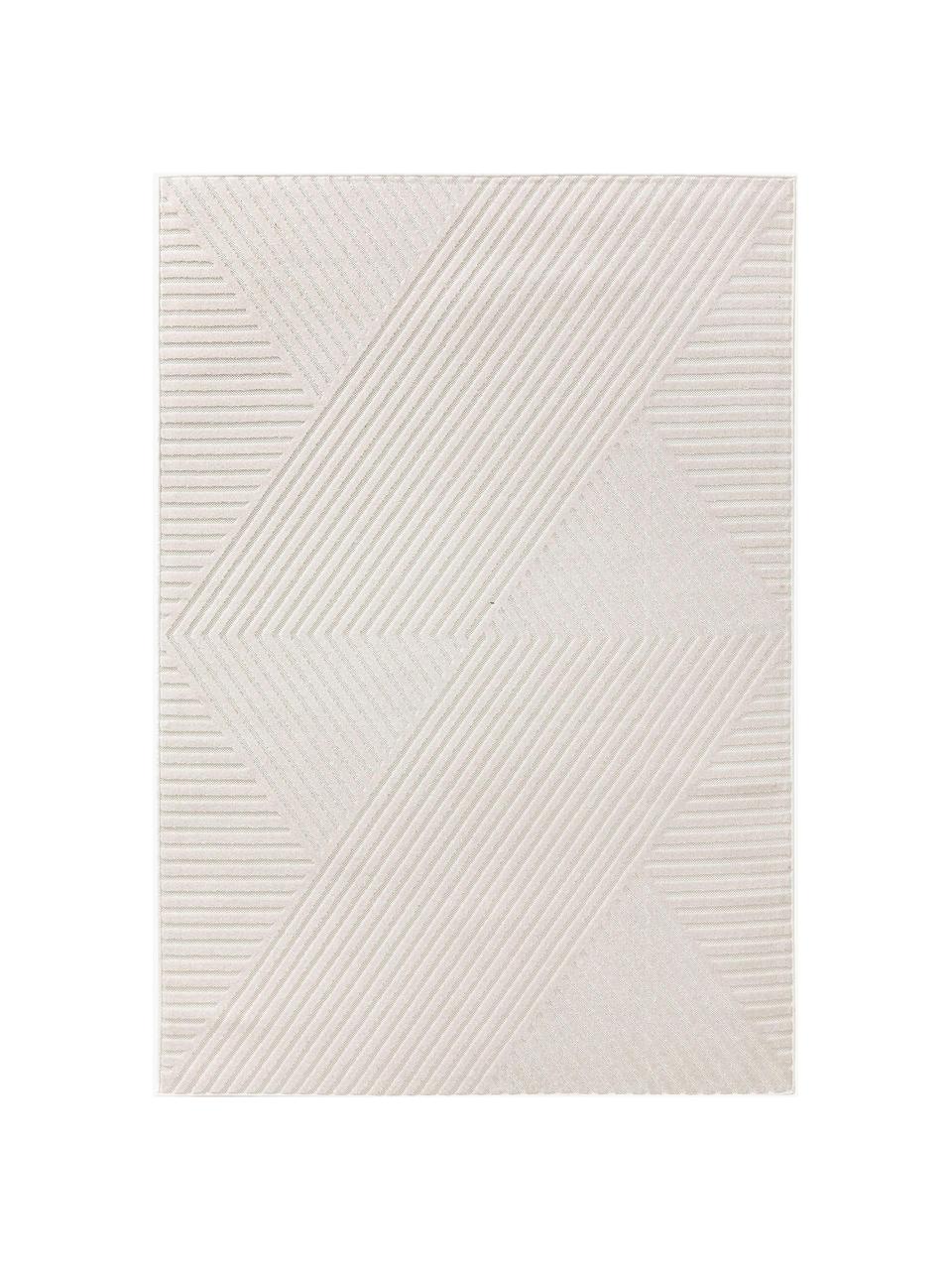 Tapis intérieur extérieur beige blanc crème, poils en relief Mars, 100 % polypropylène, Beige, blanc crème, larg. 120 x long. 170 cm (taille S)