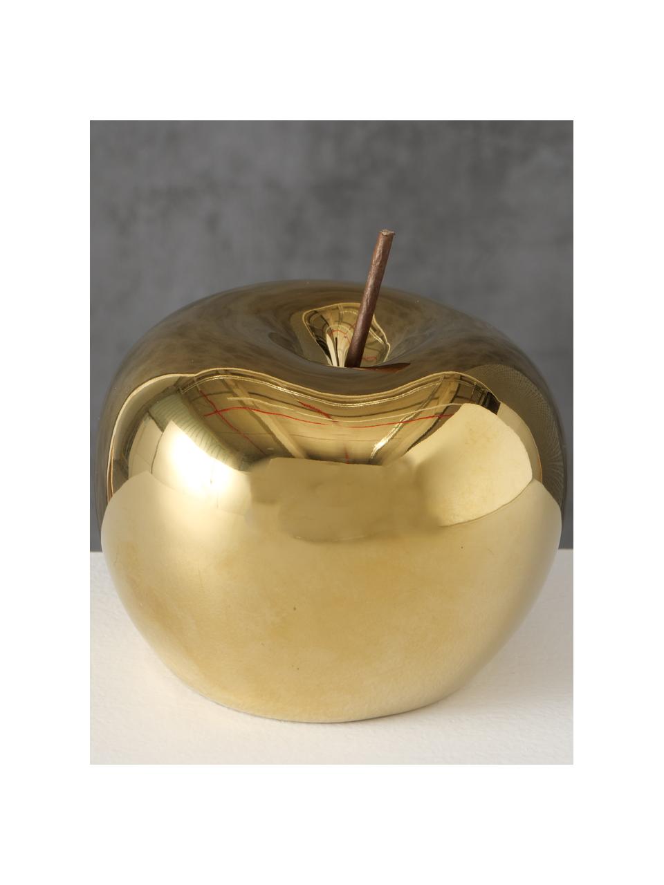 Décoration pomme Nesta, Porcelaine, Couleur dorée, Ø 10 x haut. 11 cm