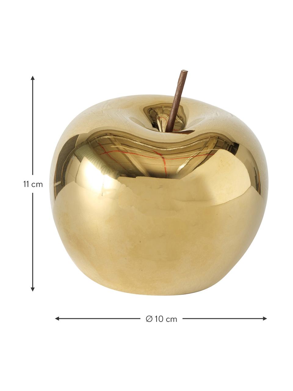 Décoration pomme Nesta, Porcelaine, Couleur dorée, Ø 10 x haut. 11 cm