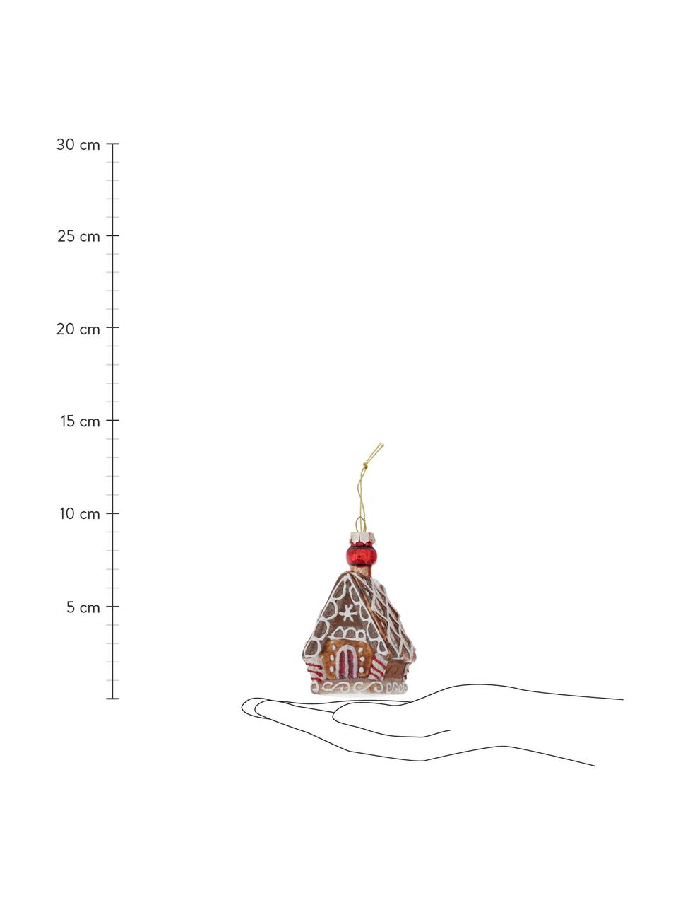 Décorations de Noël à suspendre faites main Gingerbread, 2 élém., Verre, laqué, Multicolore, Ø 5 x haut. 9 cm