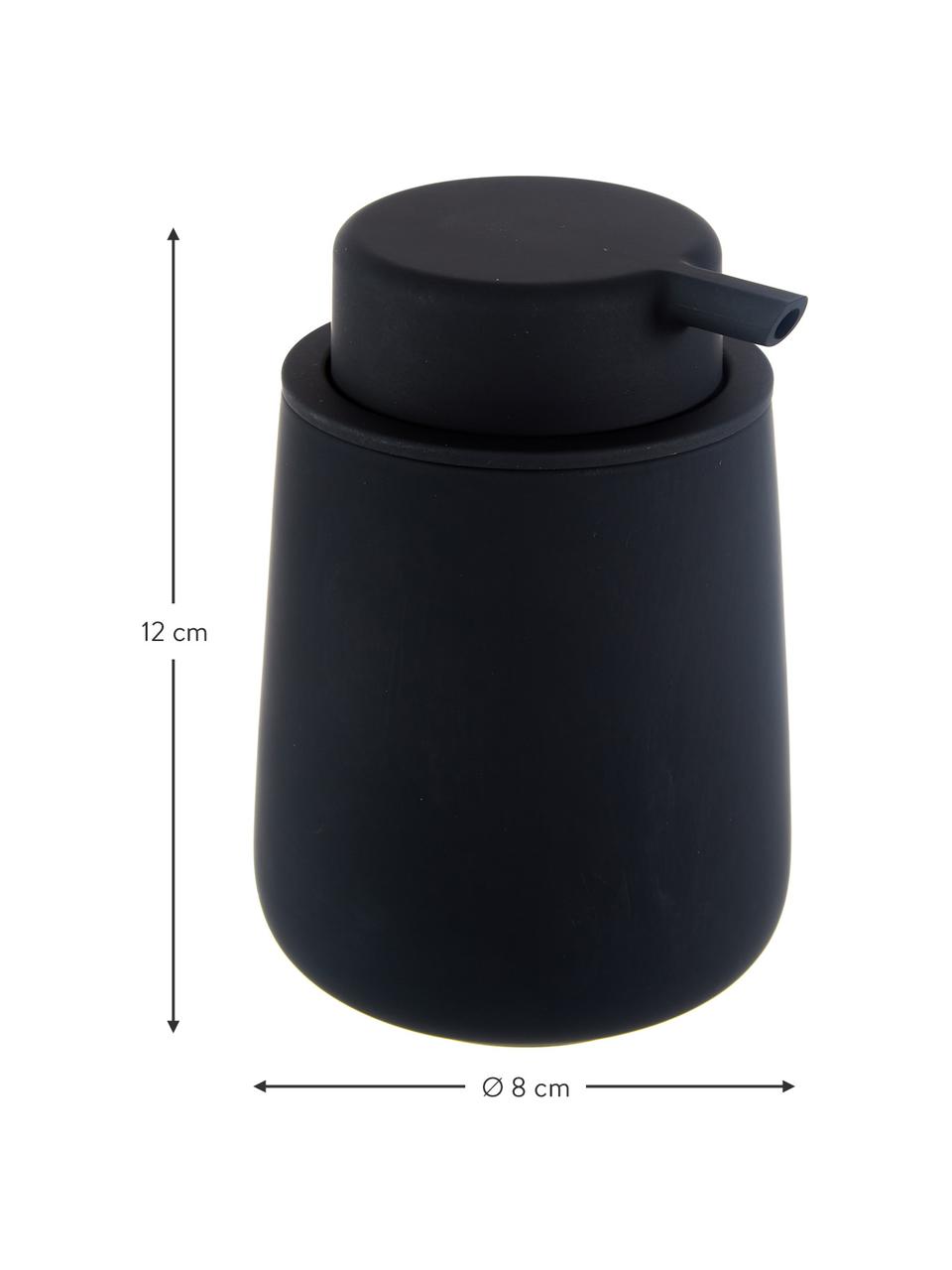 Dávkovač na mydlo z porcelánu Nova One, Čierna, Ø 8 x V 12 cm