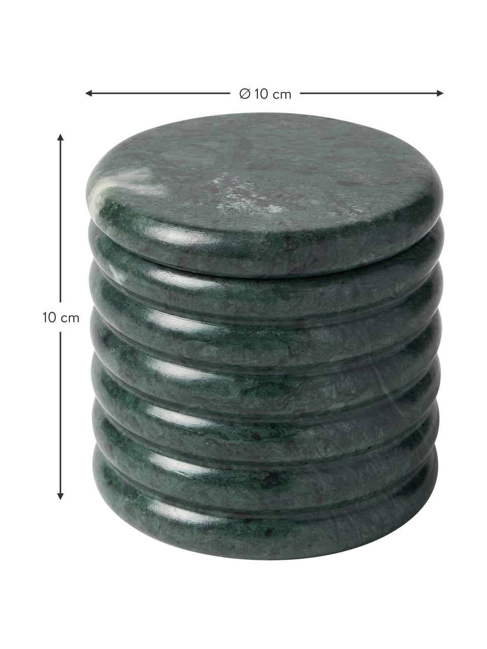 Boîte de rangement en marbre Orta, Marbre, Vert, marbré, Ø 10 x haut. 10 cm