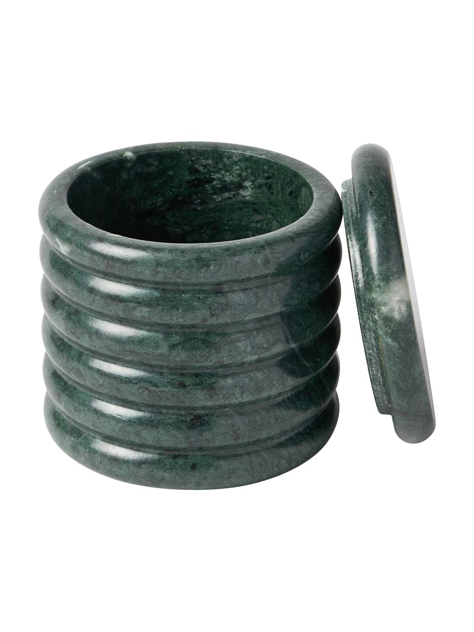 Boîte de rangement en marbre Orta, Marbre, Vert, marbré, Ø 10 x haut. 10 cm