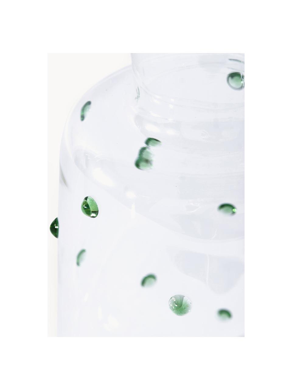 Ručně foukaná karafa z borosilikátového skla Nob, 2 l, Borosilikátové sklo, ručně foukané, Transparentní, zelená, 2 l