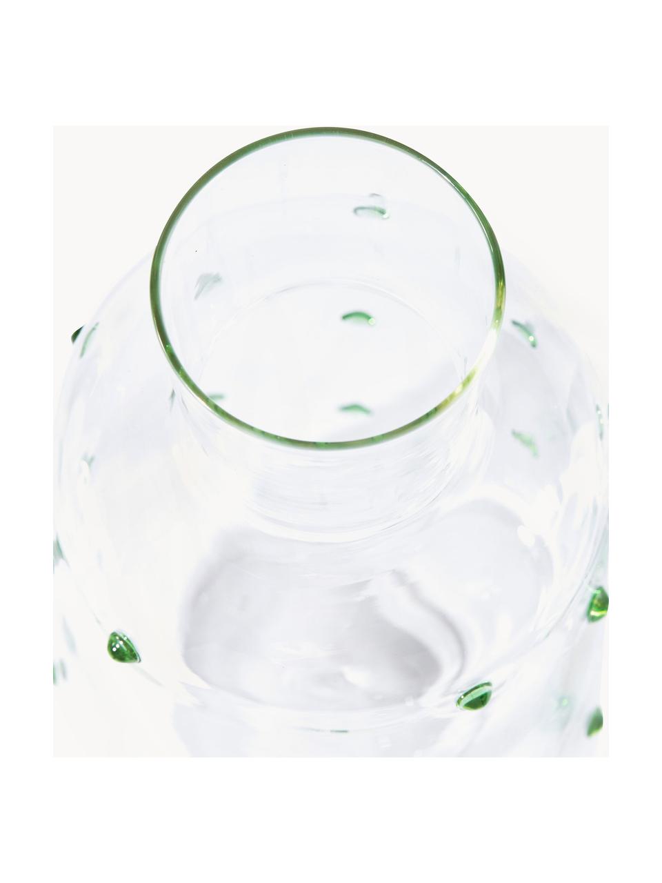 Mondgeblazen karaf Nob van borosilicaatglas, 2 L, Borosilicaatglas, mondgeblazen, Transparant, groen, 2 l