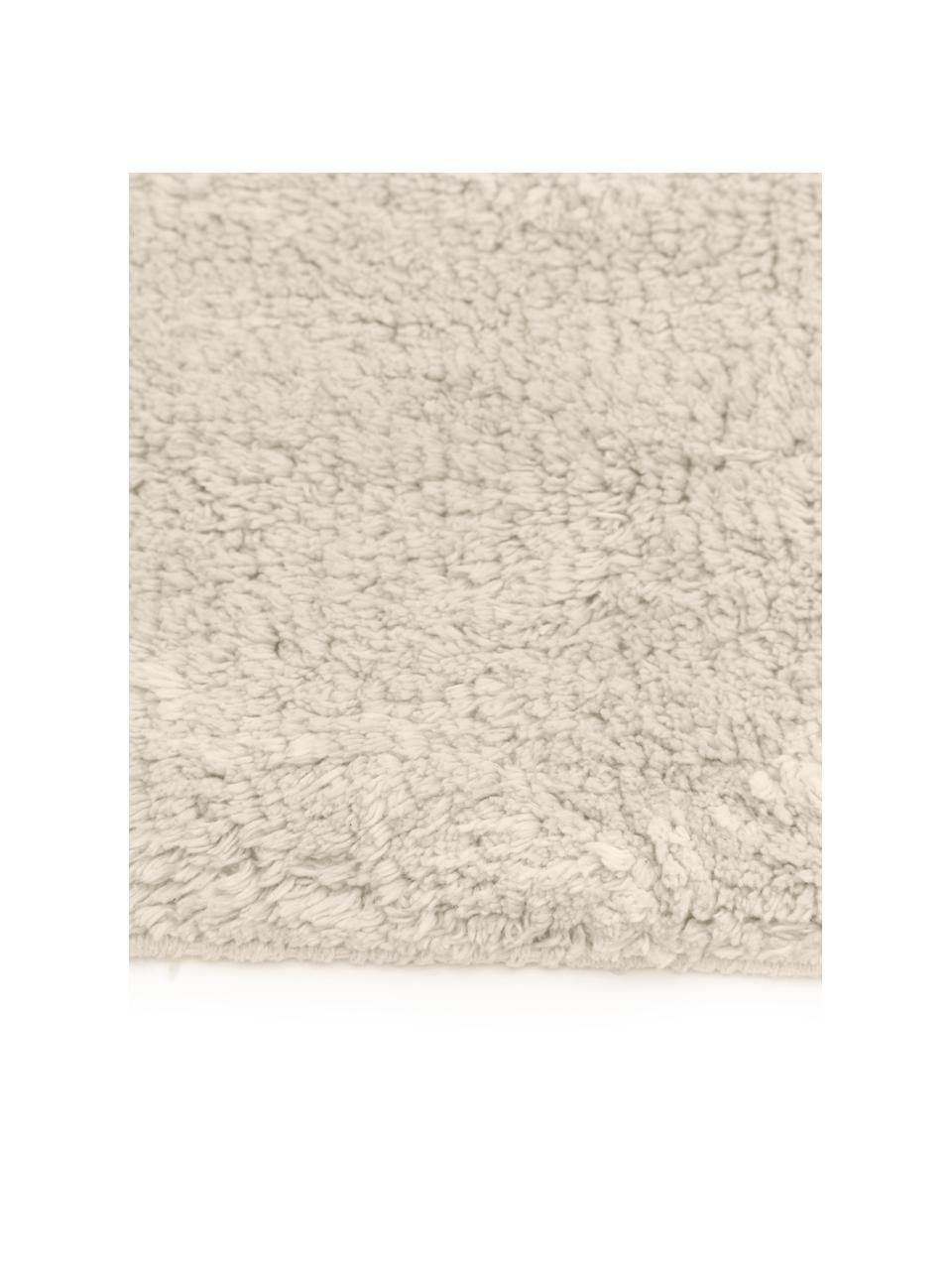 Tapis de couloir beige à franges tufté main Lines, Gris clair, larg. 80 x long. 250 cm