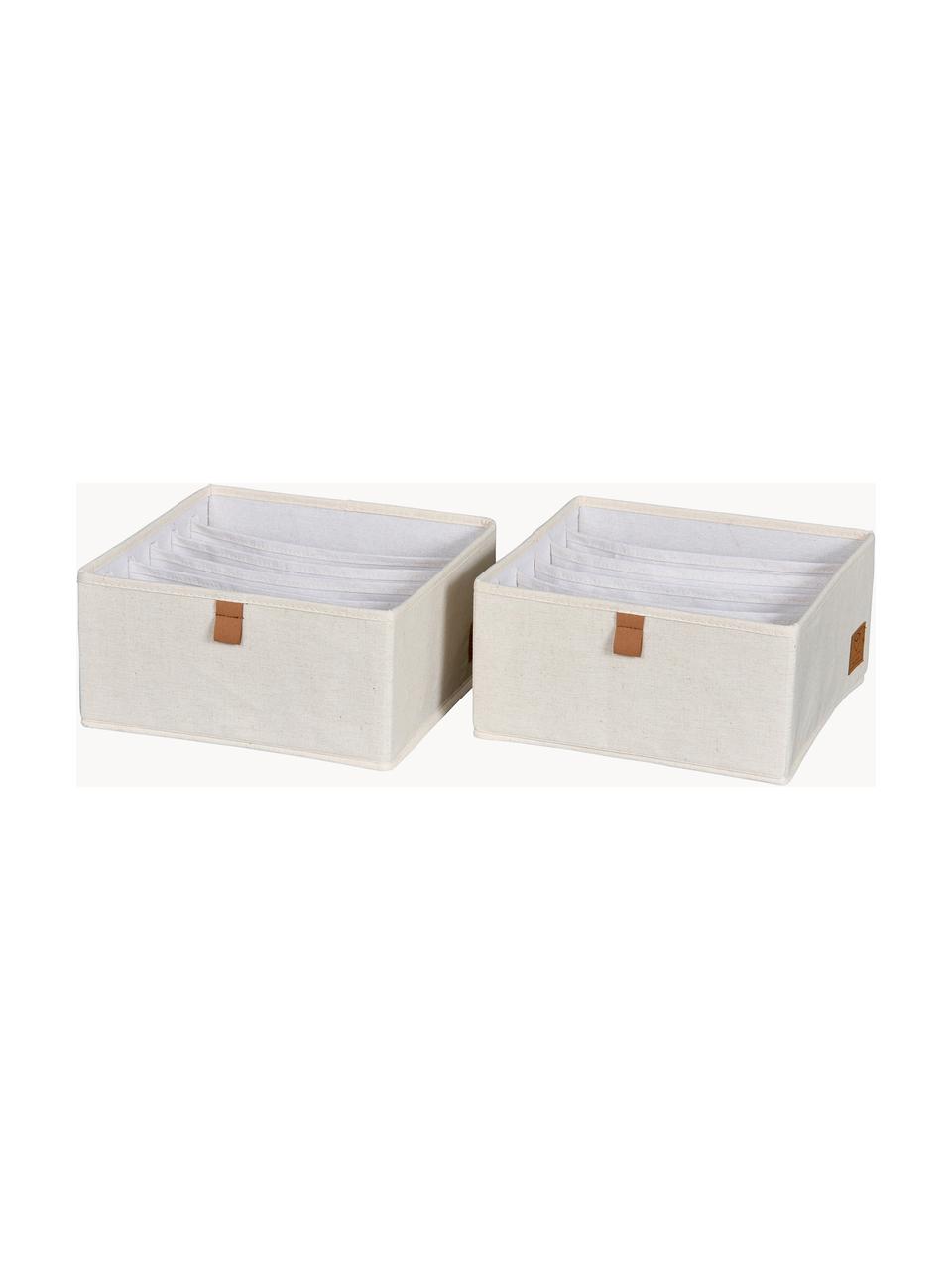 Boîtes de rangement Premium, 2 pièces, Beige clair, brun, larg. 30 x prof. 30 cm