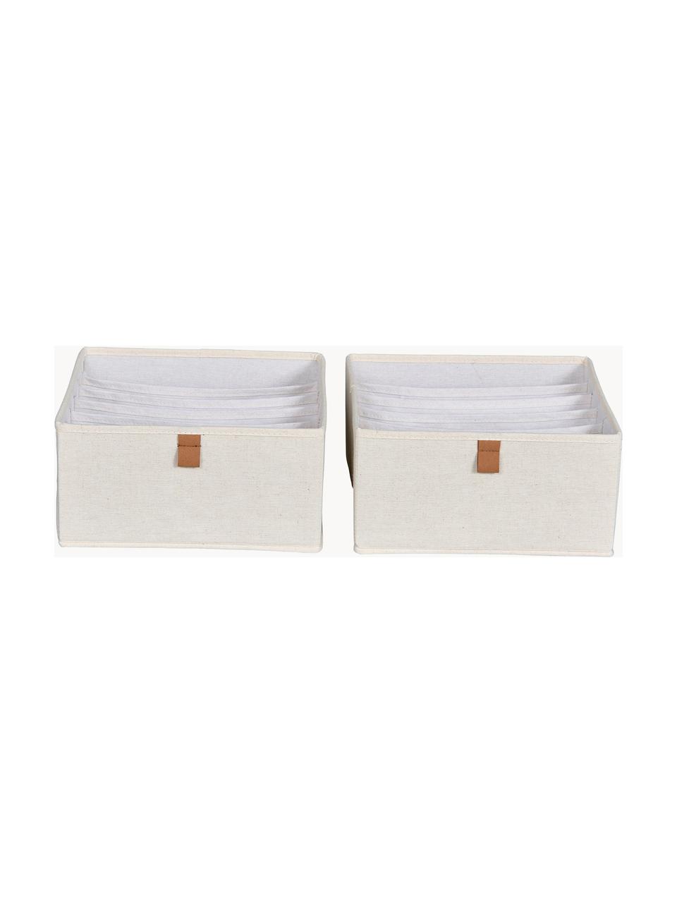 Úložné škatuľky Premium, 2 ks, Svetlobéžová, hnedá, D 30 x Š 30 cm
