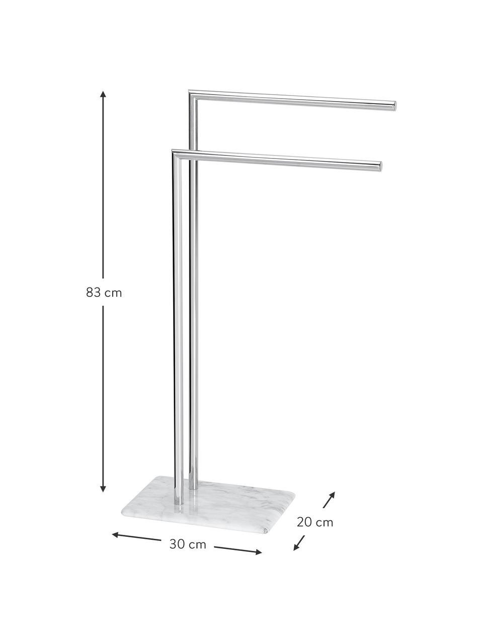 Toallero Alperton, Estructura: metal, Cromo, mármol blanco, An 30 x Al 83 cm