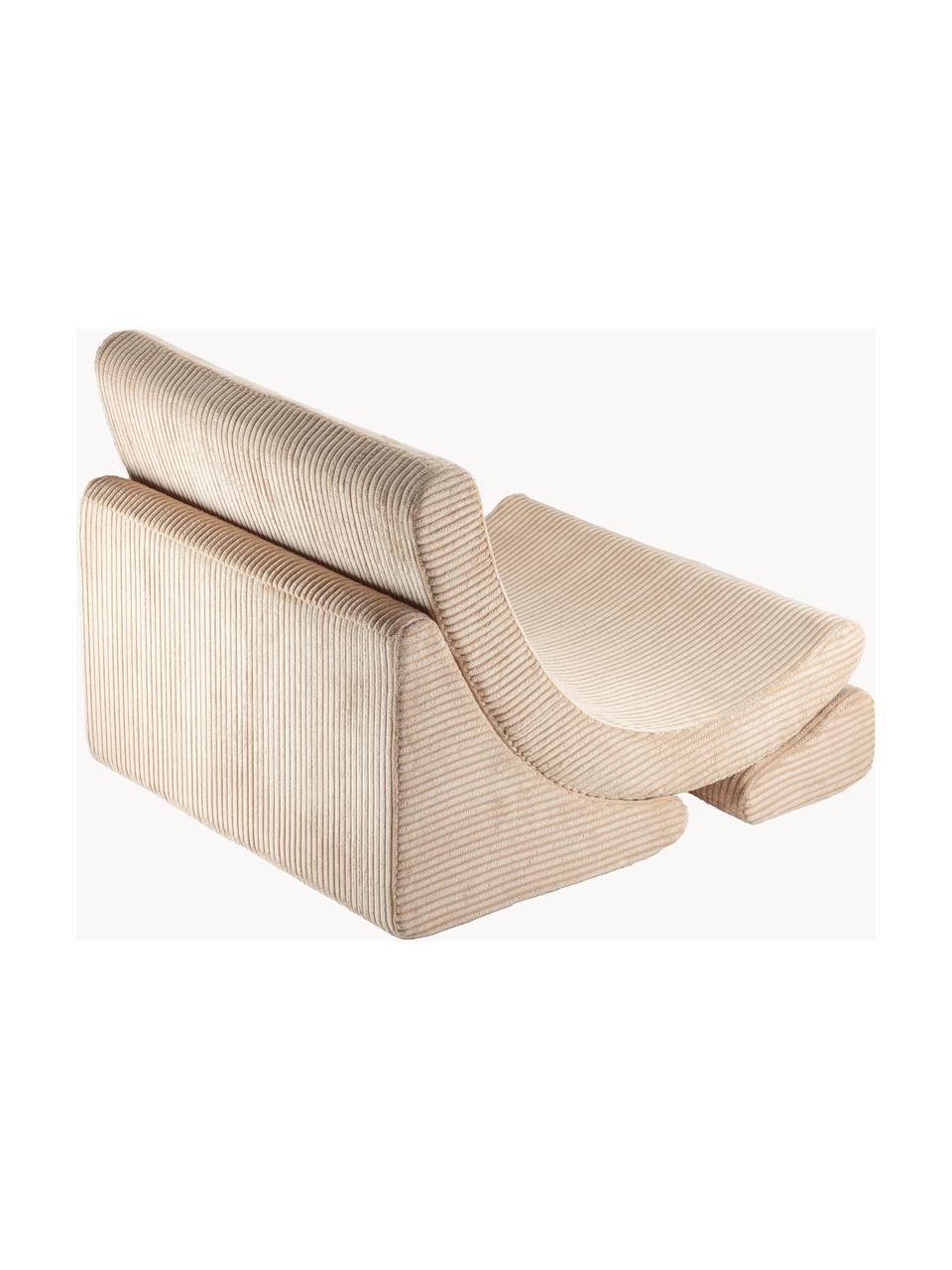 Ręcznie wykonany fotel ze sztruksu dla dzieci Moon, 3 elem., Tapicerka: sztruks (100% poliester) , Jasnobeżowy sztruks, S 55 x G 80 cm
