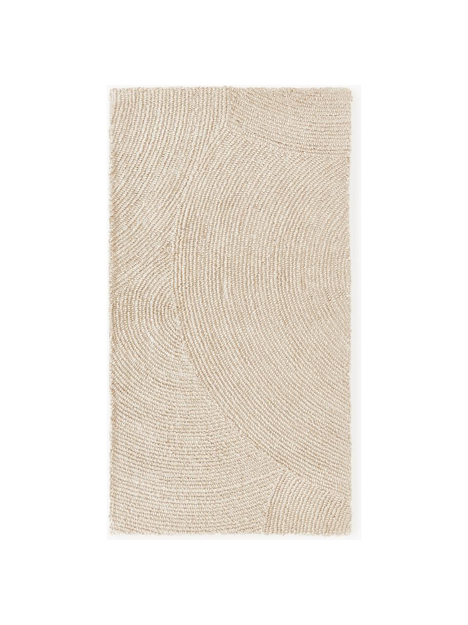 Tapis à poils ras tufté main, en matériaux recyclés Eleni, Beige, larg. 80 x long. 150 cm (taille XS)