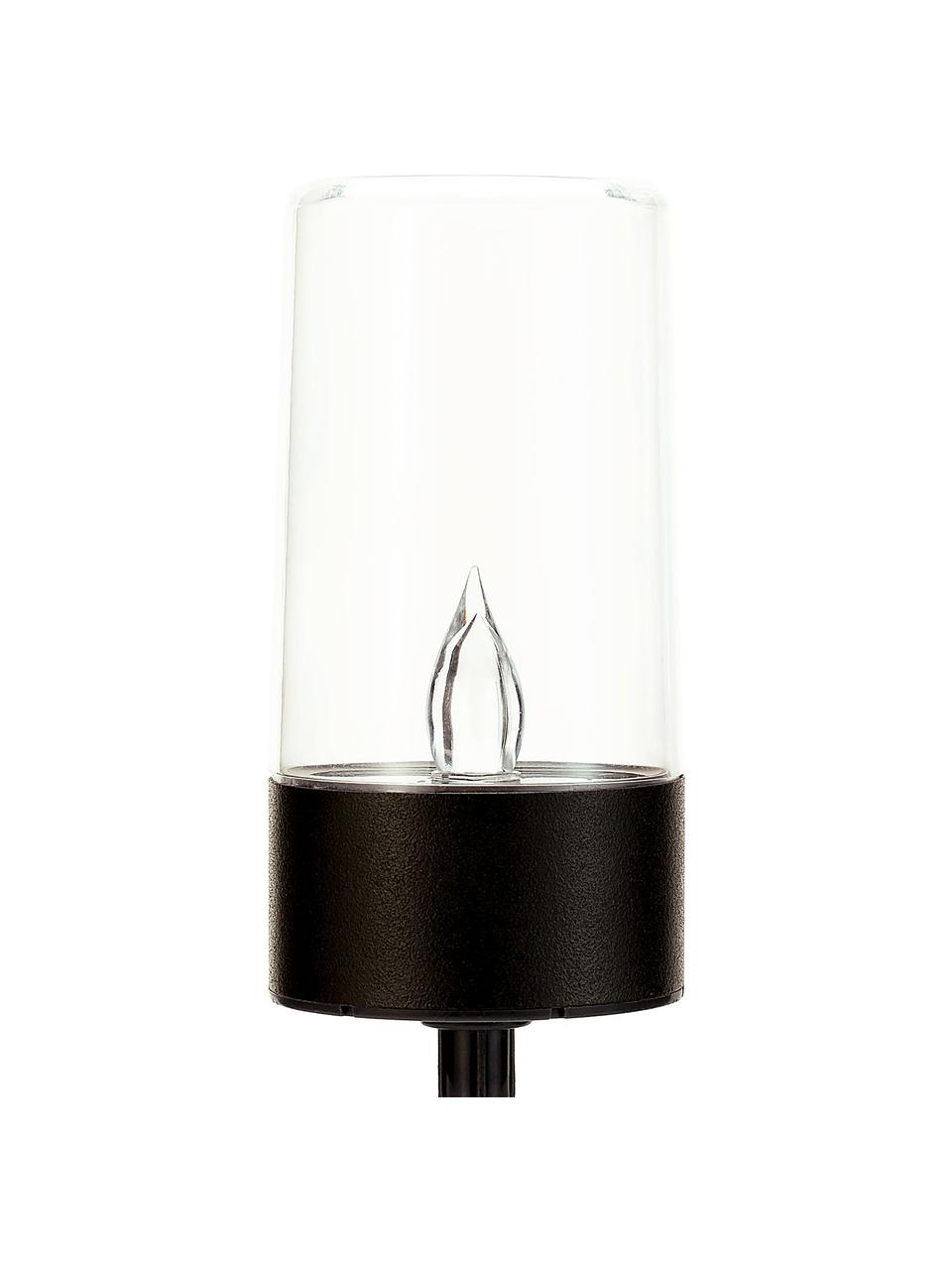 Solarna lampa zewnętrzna Happiness, 2 szt., Czarny, transparentny, Ø 6 x W 39 cm