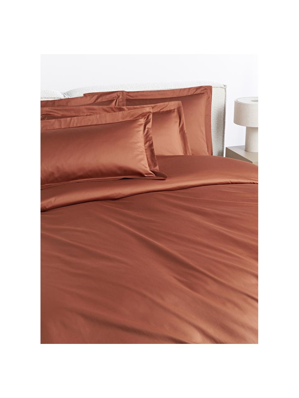 Baumwollsatin-Kopfkissenbezug Premium, Webart: Satin Fadendichte 500 TC,, Terrakotta, B 40 x L 80 cm