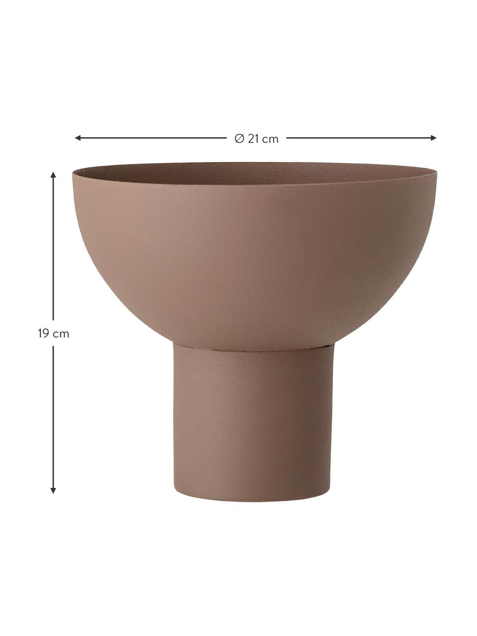 Grote decoratieve schaal Veton Ø 21 cm, Gecoat metaal, Bruin, Ø 21 x H 19 cm