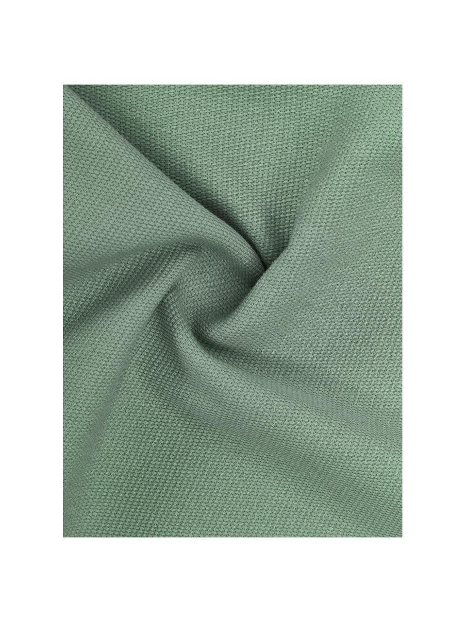 Housse de coussin en coton vert sauge Mads, 100 % coton, Vert sauge, larg. 40 x long. 40 cm