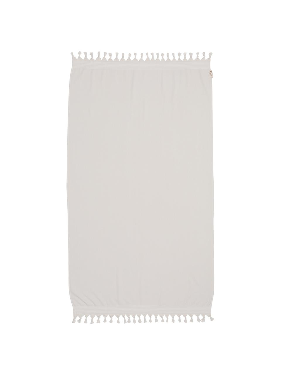 Fouta Soft Cotton, Reverso: afelpado, Beige claro, blanco, An 100 x L 180 cm