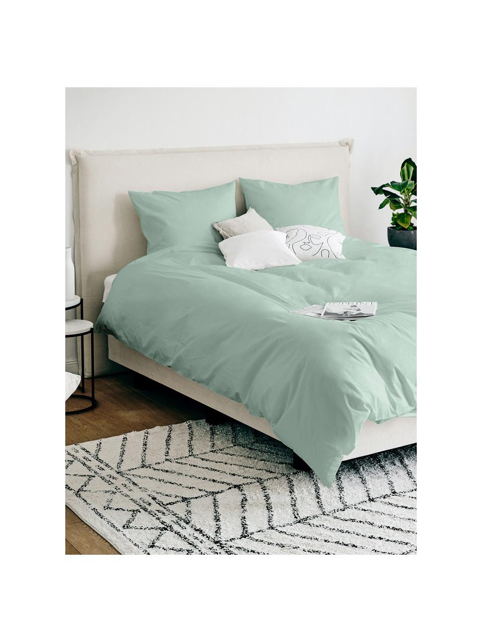 Funda nórdica de satén Comfort, Verde salvia, Cama 90 cm (150 x 200 cm)