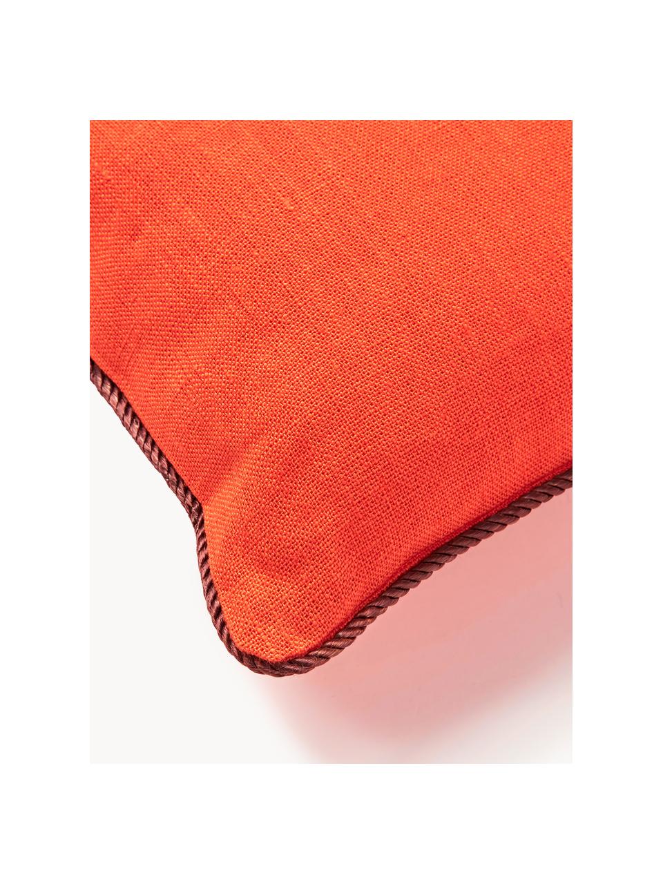 Coussin en lin Pompidou, Orange, aubergine, larg. 30 x long. 50 cm