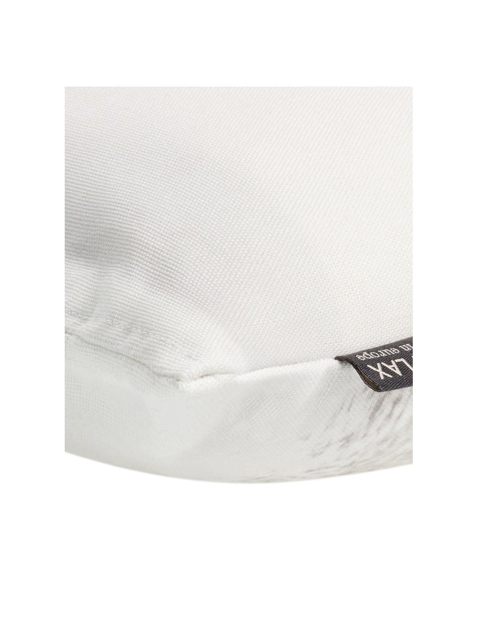 Poszewka na poduszkę Kazim, Bawełna, Biały, beżowy i odcienie szarego, S 40 x D 40 cm
