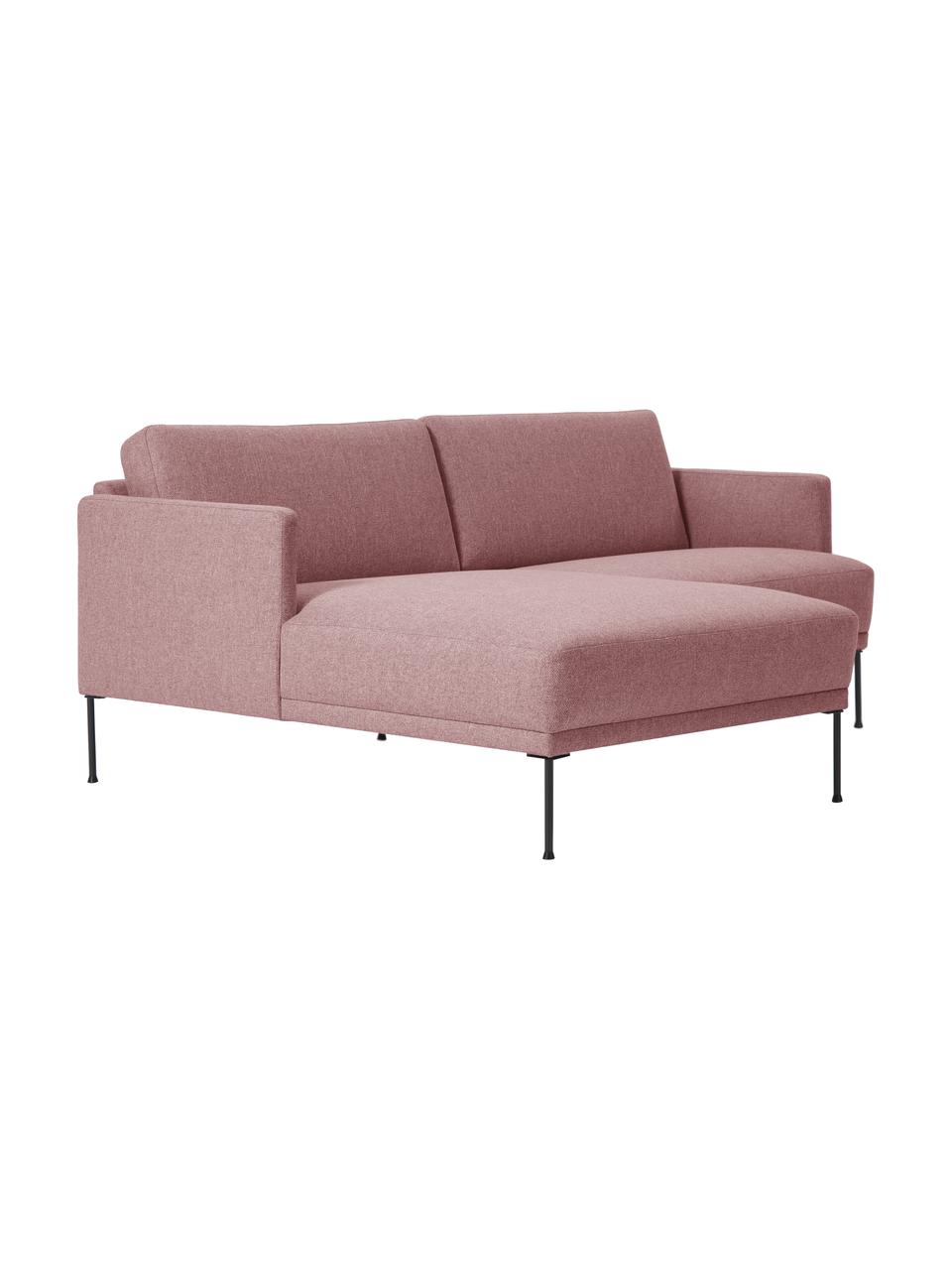 Kleines Samt-Ecksofa Fluente in Rosa
mit Metall-Füssen, Bezug: Samt (100 % Polyester) De, Gestell: Massives Kiefernholz, FSC, Samt Rosa, B 198 x T 152 cm