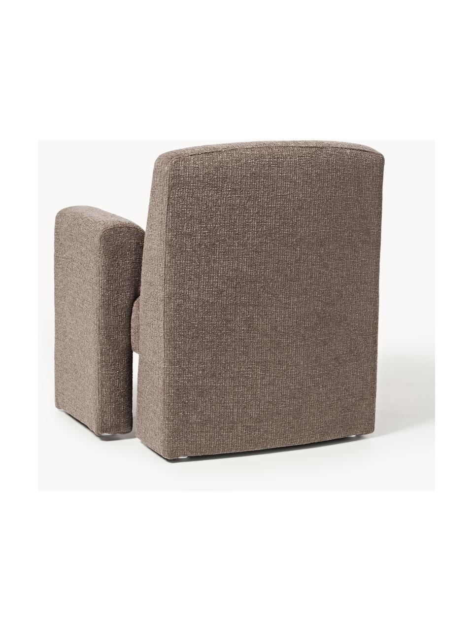 Bouclé-Loungesessel Aven, Bezug: Bouclé (100 % Polyester) , Gestell: Massives Birkenholz, Sper, Korpus: Massives Pinienholz Diese, Bouclé Taupe, B 78 x T 78 cm