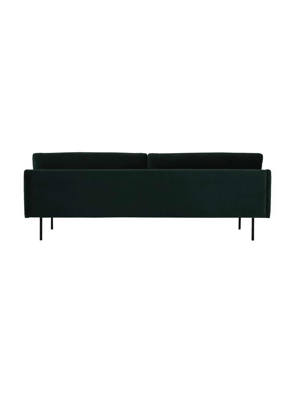 Sofá de terciopelo Moby (3 plazas), Tapizado: terciopelo (poliéster de , Estructura: madera de pino maciza, Patas: metal con pintura en polv, Terciopelo verde oscuro, An 220 x F 95 cm
