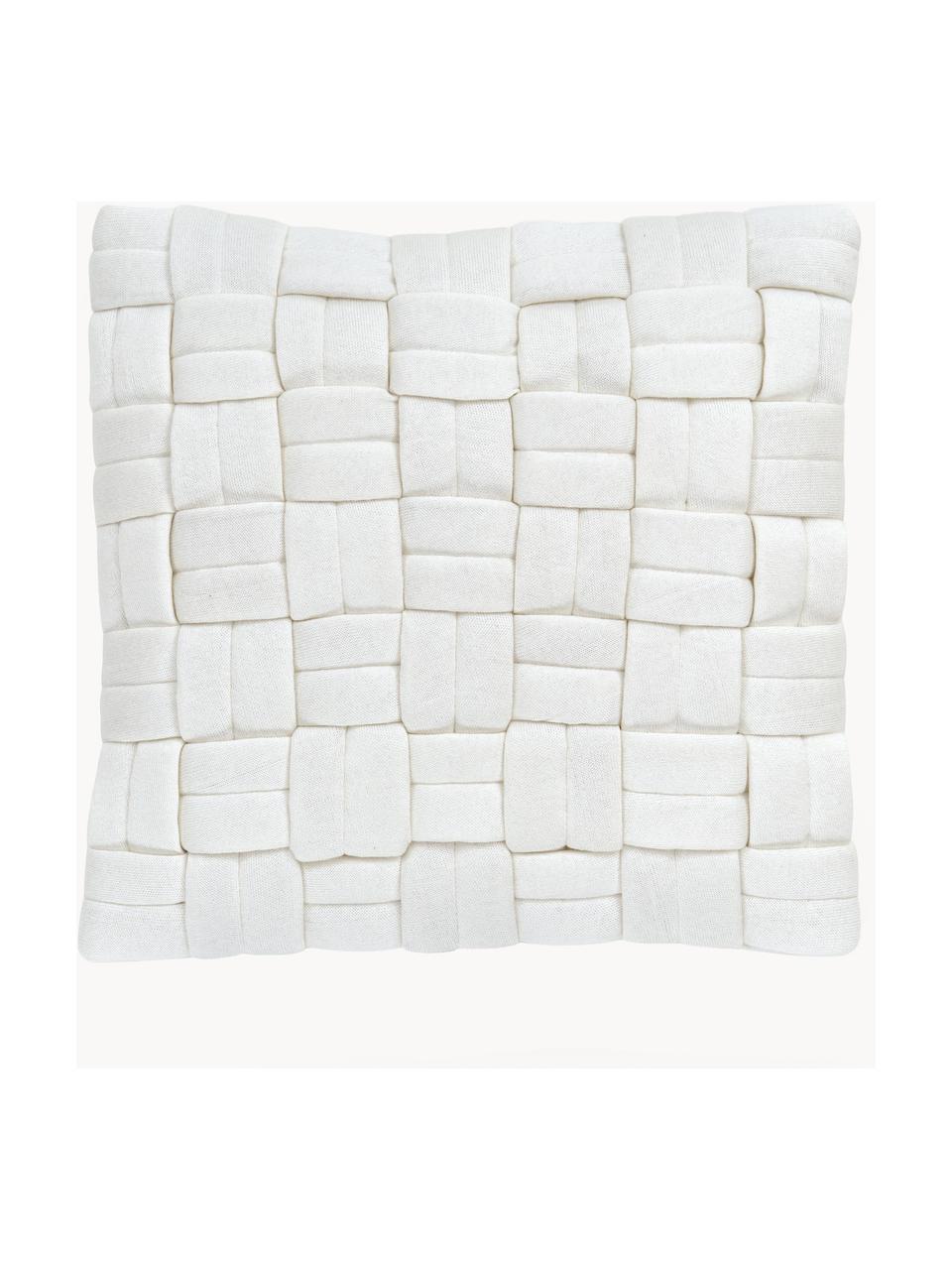 Housse de coussin 40x40 en tissu blanc crème Norman, Blanc, larg. 40 x long. 40 cm