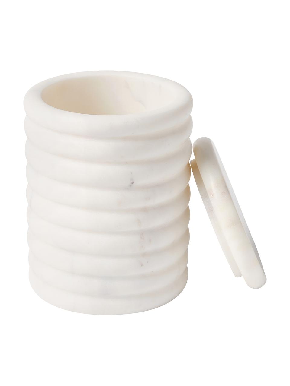 Mramorová dóza Orta, Mramor, Bílá, mramorovaná, Ø 10 cm, V 14 cm