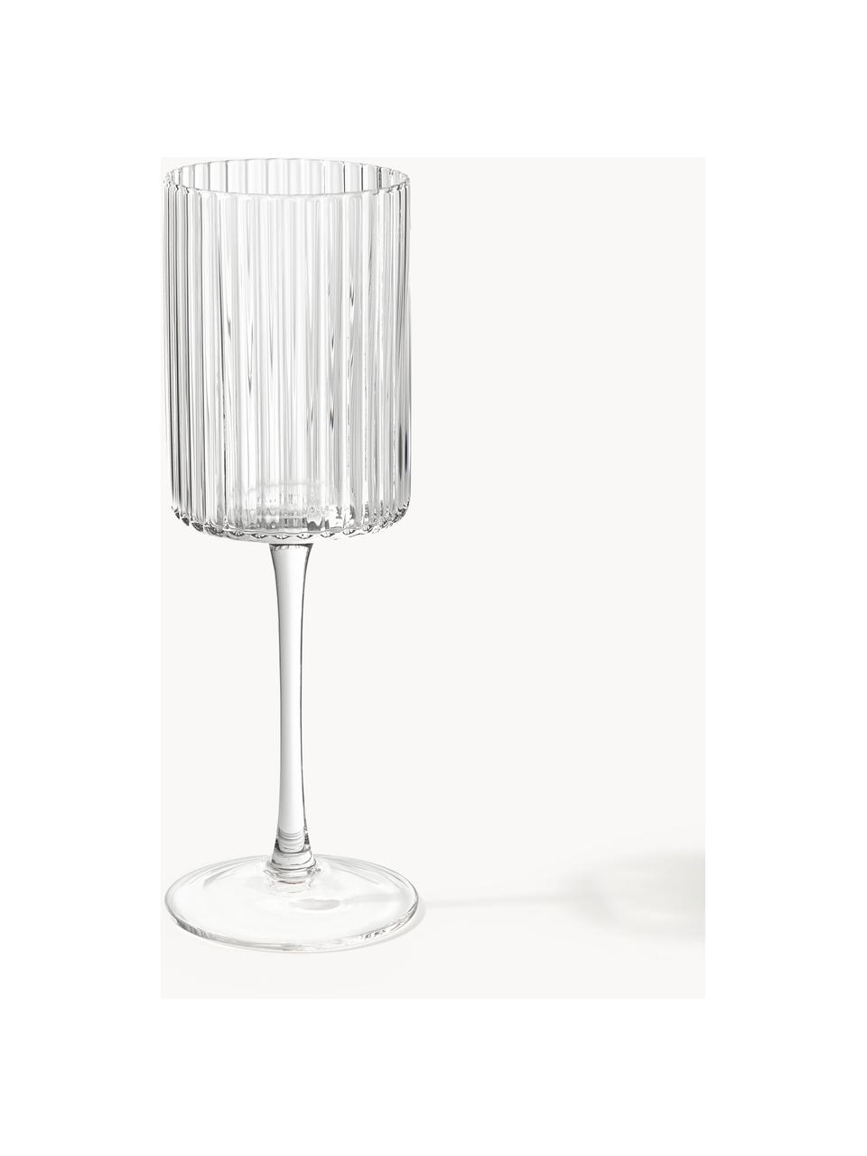 Ručně foukané sklenice na víno Aleo, 4 ks, Sodnovápenaté sklo, Transparentní, Ø 8 cm, V 22 cm, 300 ml