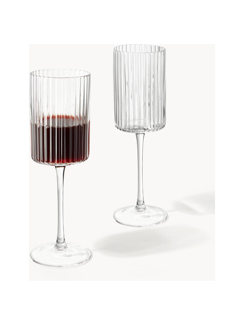 Mondgeblazen wijnglazen Aleo, 4 stuks, Natronkalkglas, Transparant, Ø 8 x H 22 cm, 300 ml