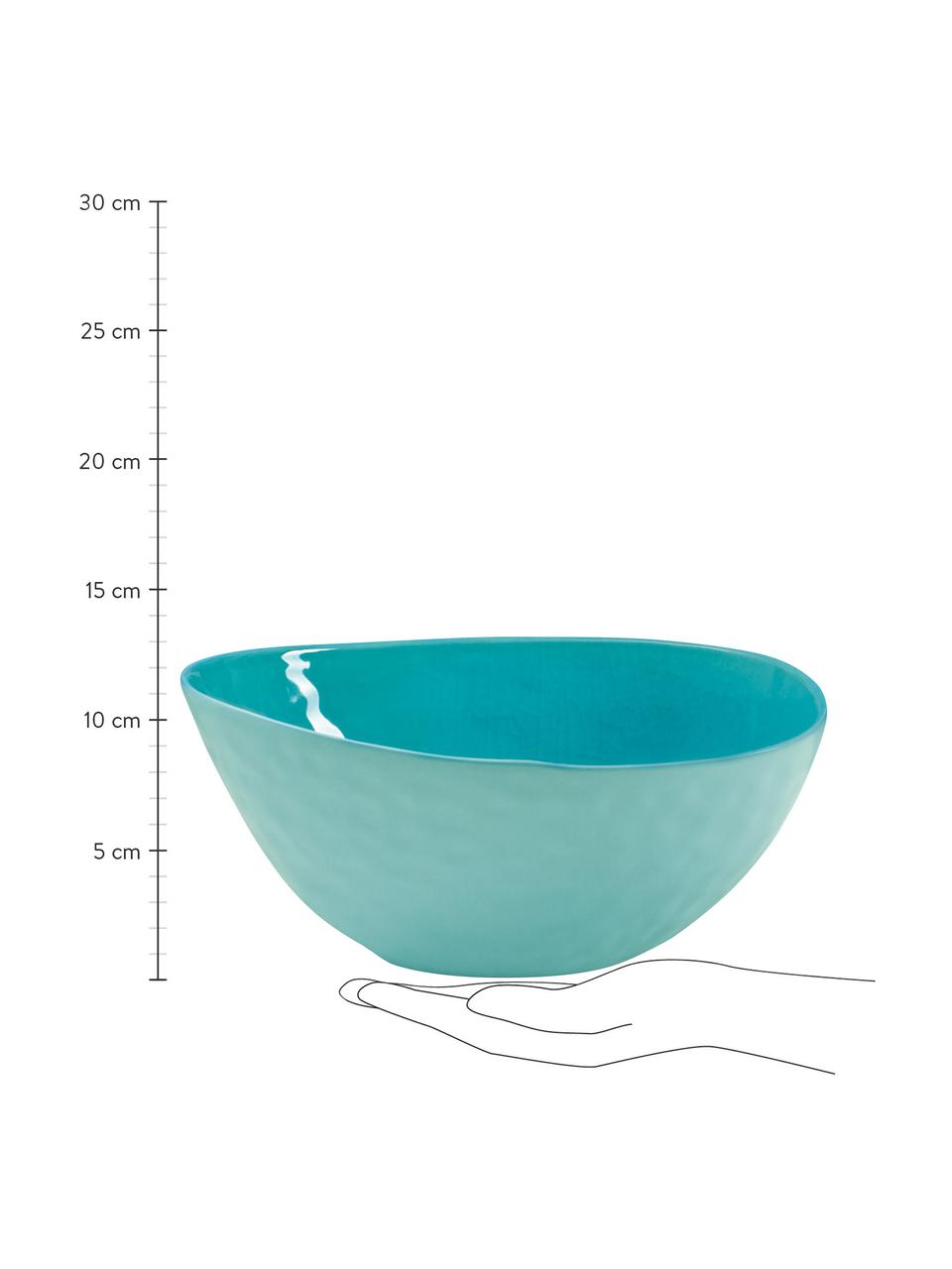 Saladier porcelaine turquoise Plage, 18x25 cm, Turquoise