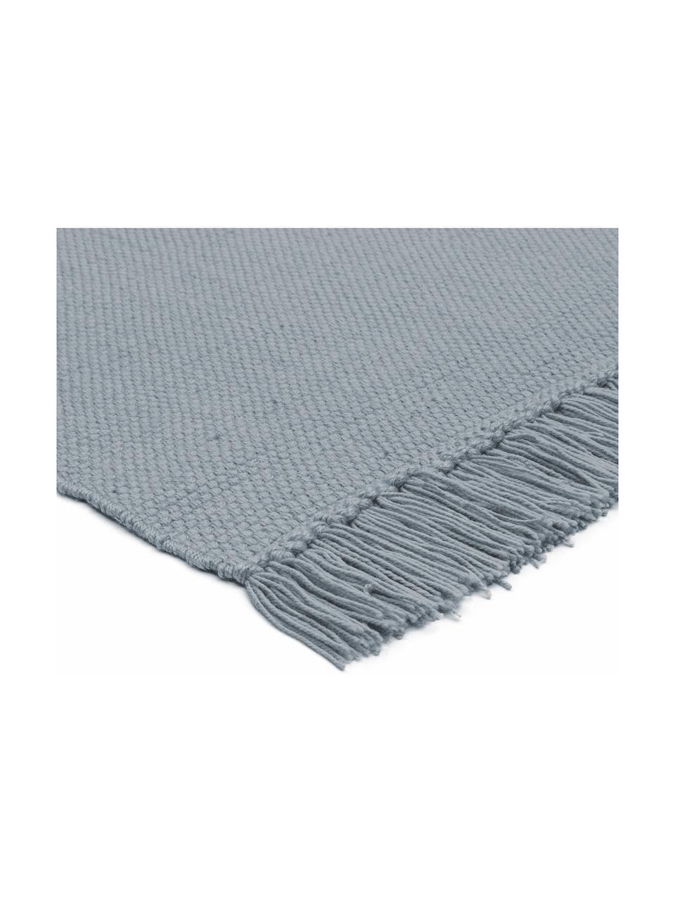 Tapis intérieur-extérieur tissé à la main Duo, Endroit et envers : bleu de glace, vert clair