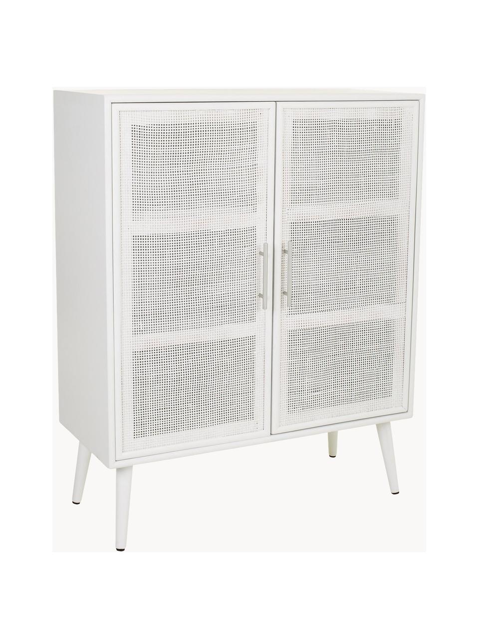 Buffet haut rustique Cayetana, Blanc, larg. 80 x haut. 101 cm