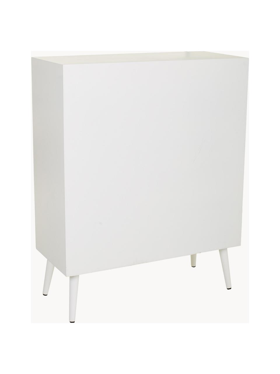 Buffet haut rustique Cayetana, Blanc, larg. 80 x haut. 101 cm