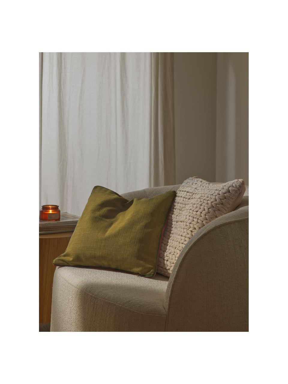 Ręcznie wykonana poszewka na poduszkę z dzianiny Adyna, 100% akryl, Beżowy, S 45 x D 45 cm