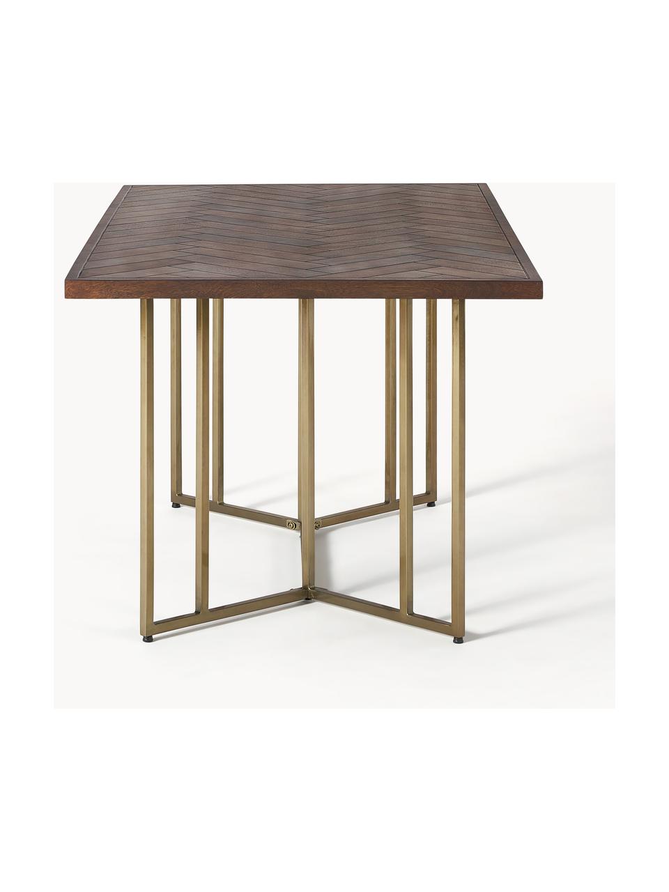 Jedálenský stôl z mangového dreva Luca, Mangové drevo, odtiene zlatej, Š 160 x H 90 cm